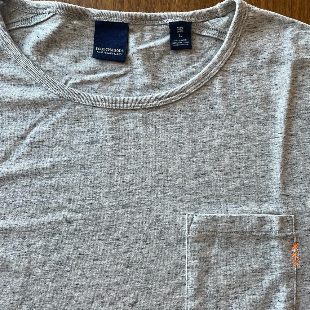 Scotch and Soda Heather Gray Blauw shirt Large